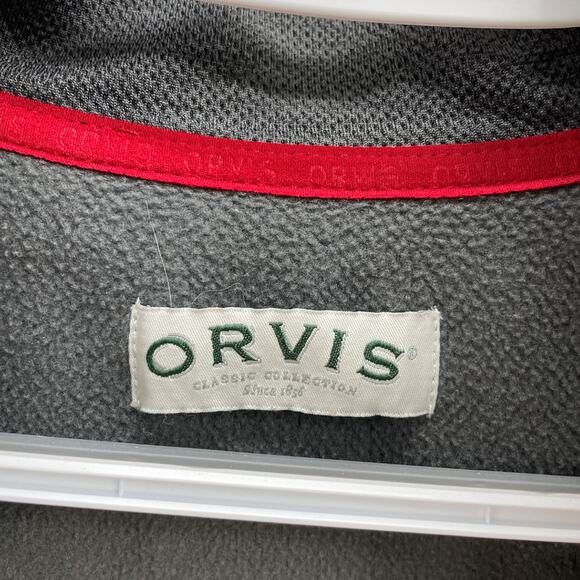 ORVIS Bonded Mesh Full Zip Sweater Zip Up Jacket Mens 2XL Black Gray MultiPocket - Picture 3 of 4